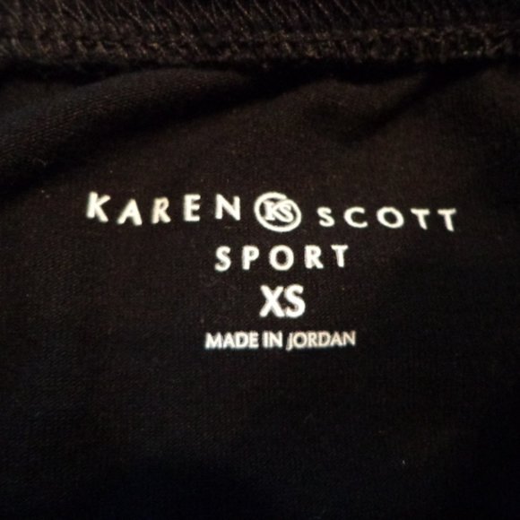 Karen Scott Sport Pants XS Black Draw Cord Waist - Picture 2 of 13